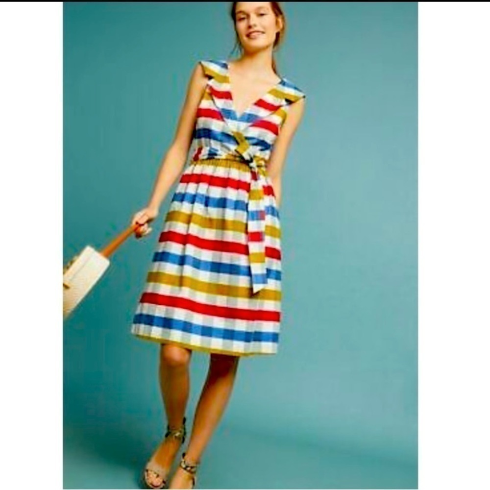 Anthropologie Maeve plaid Cricket club dress